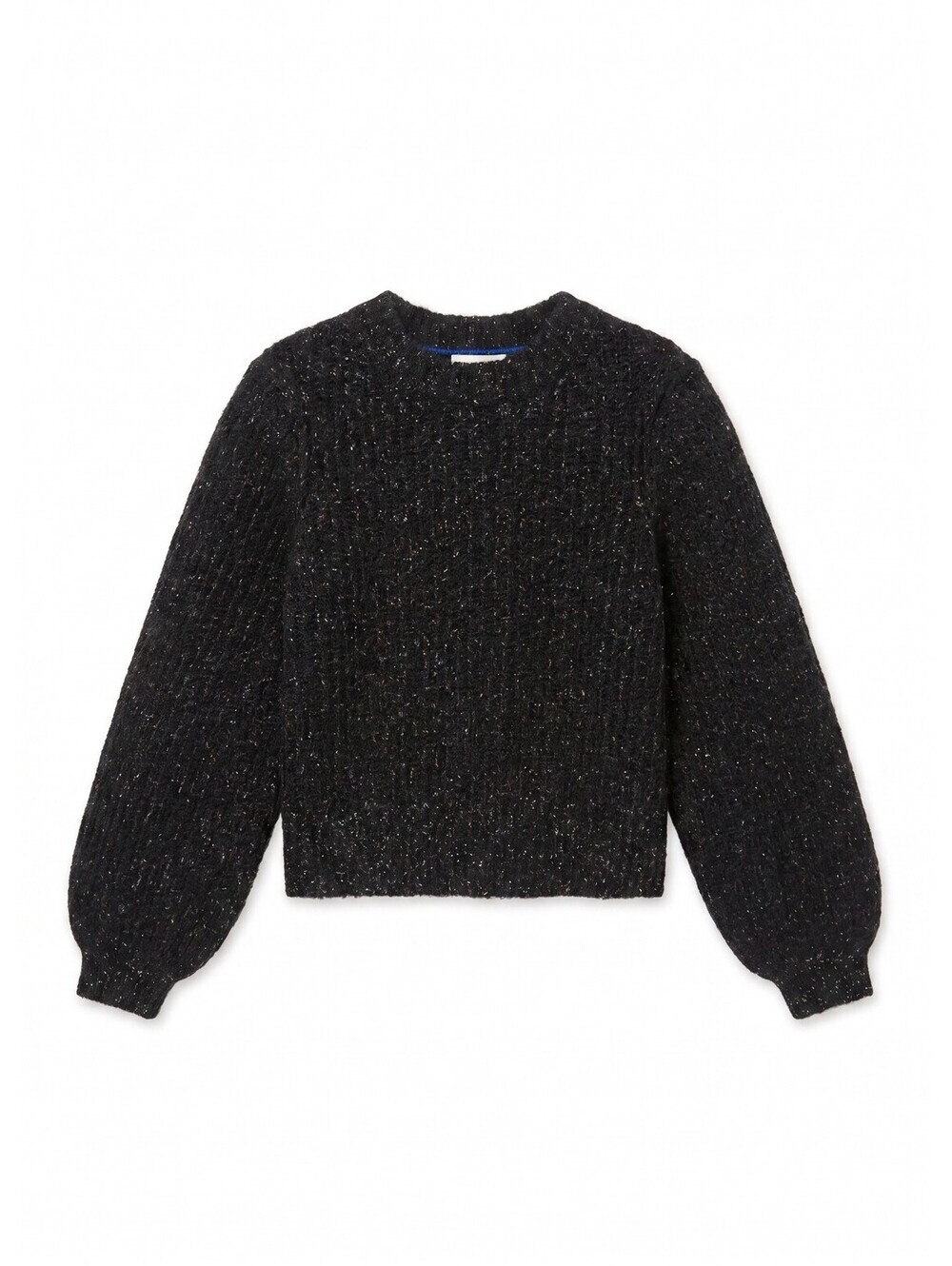 Boden Women's M Black Metallic Speckled Crew Neck Sweater